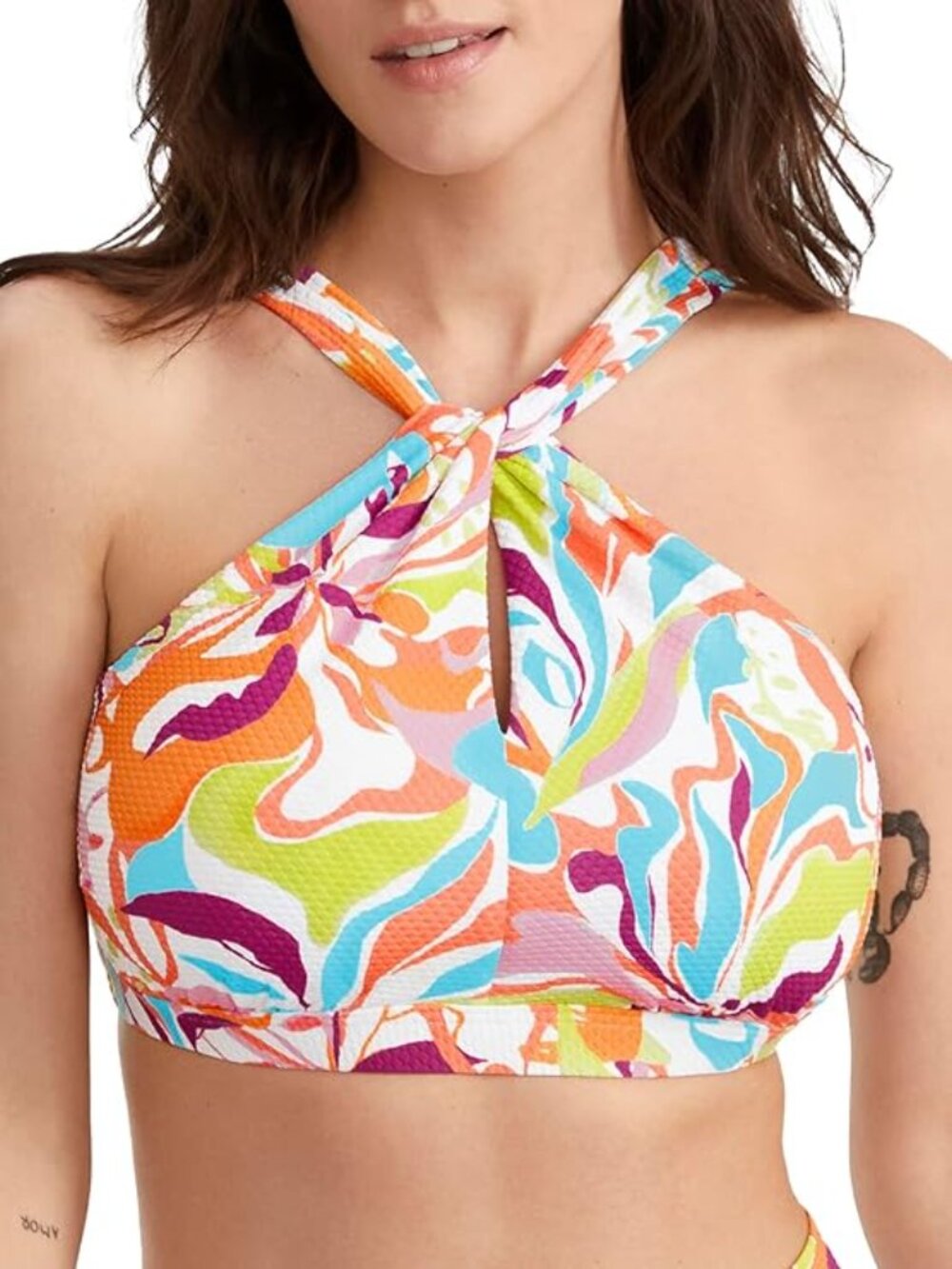 Birdsong Groovy High-neck Bikini Top size 36G Underwire, padded, hidden closure